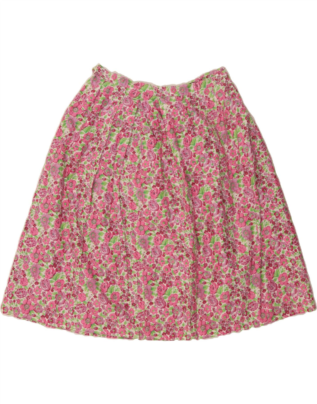 VINTAGE Womens A-Line Skirt W34 Large Pink Floral Vintage Vintage and Second-Hand Vintage from Messina Hembry 