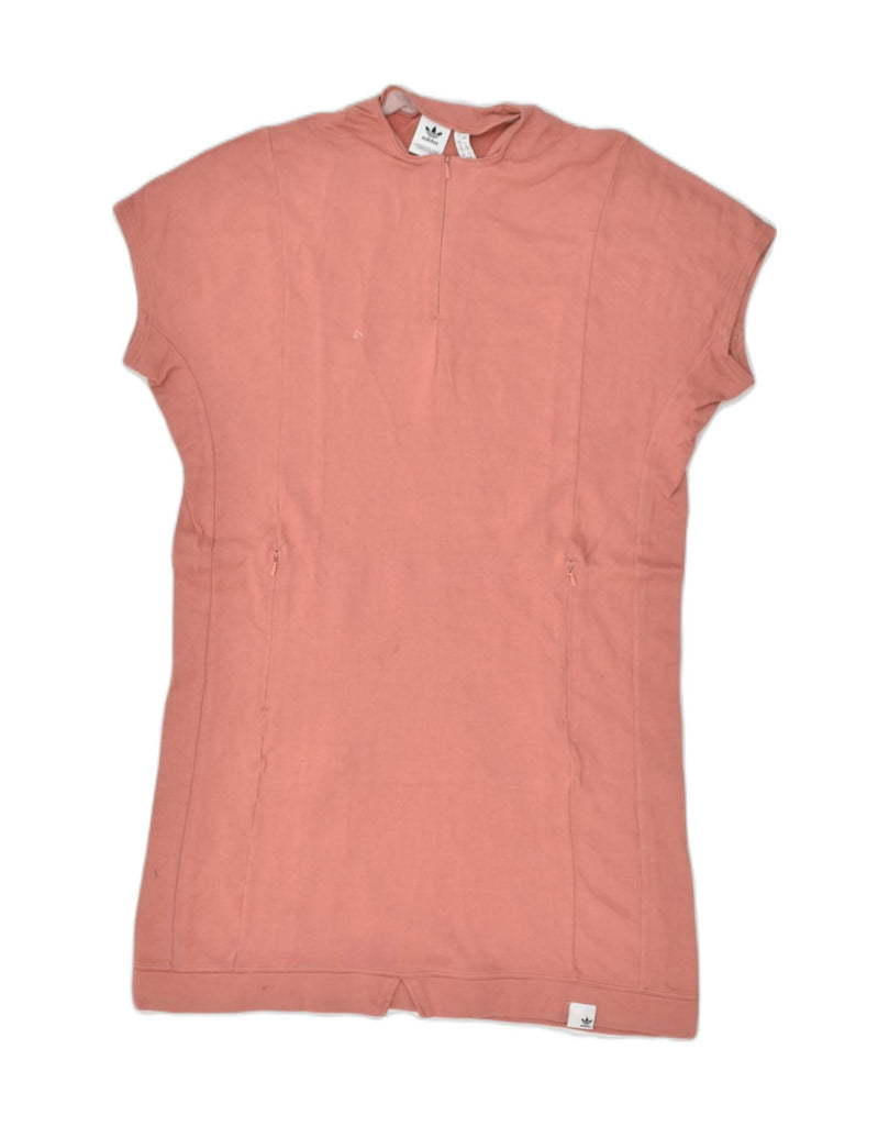 ADIDAS Womens T-Shirt Dress UK 12 Medium Pink Cotton | Vintage Adidas | Thrift | Second-Hand Adidas | Used Clothing | Messina Hembry 