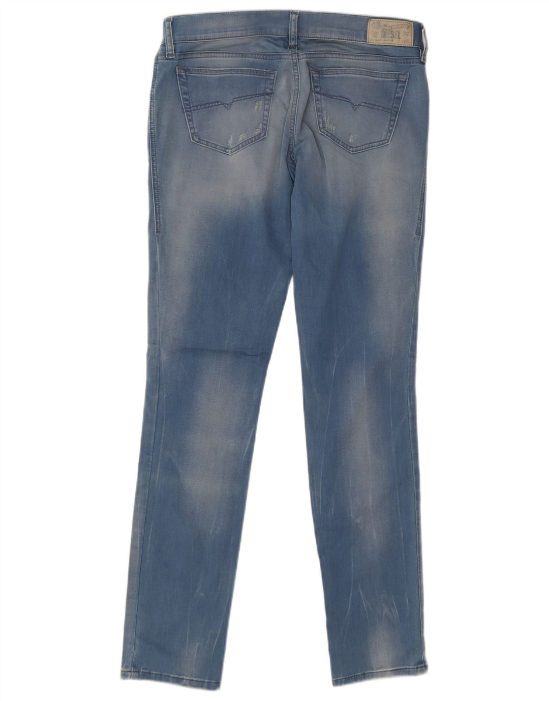 Diesel Dame Grupee Distressed Slim Jeans W28 L32 Blå Bomuld