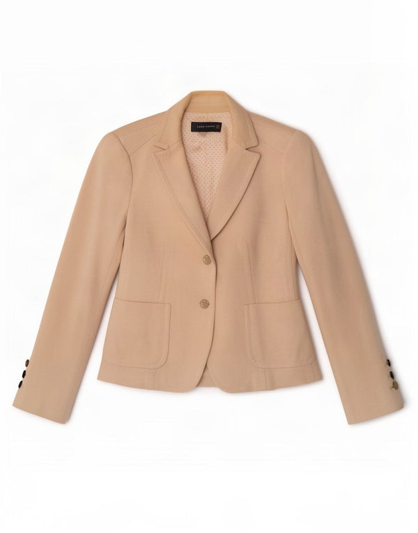 Zara Dame 2 Button Blazer Jacket UK 12 Medium Off White Bomuld