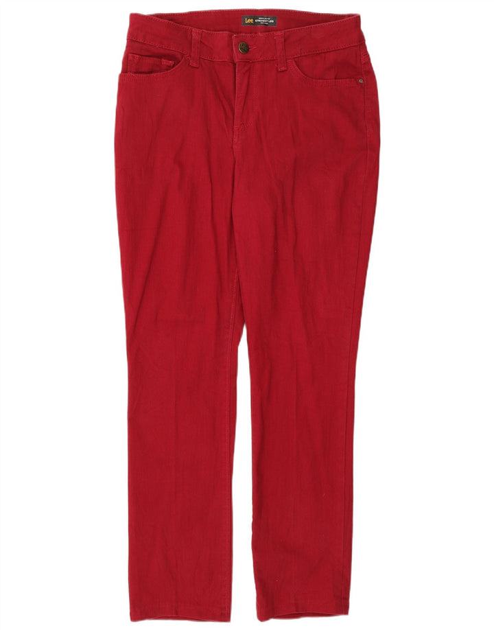 LEE Dame Mid Rise Regular Fit Straight Jeans US 6 Medium W30 L28 Rød