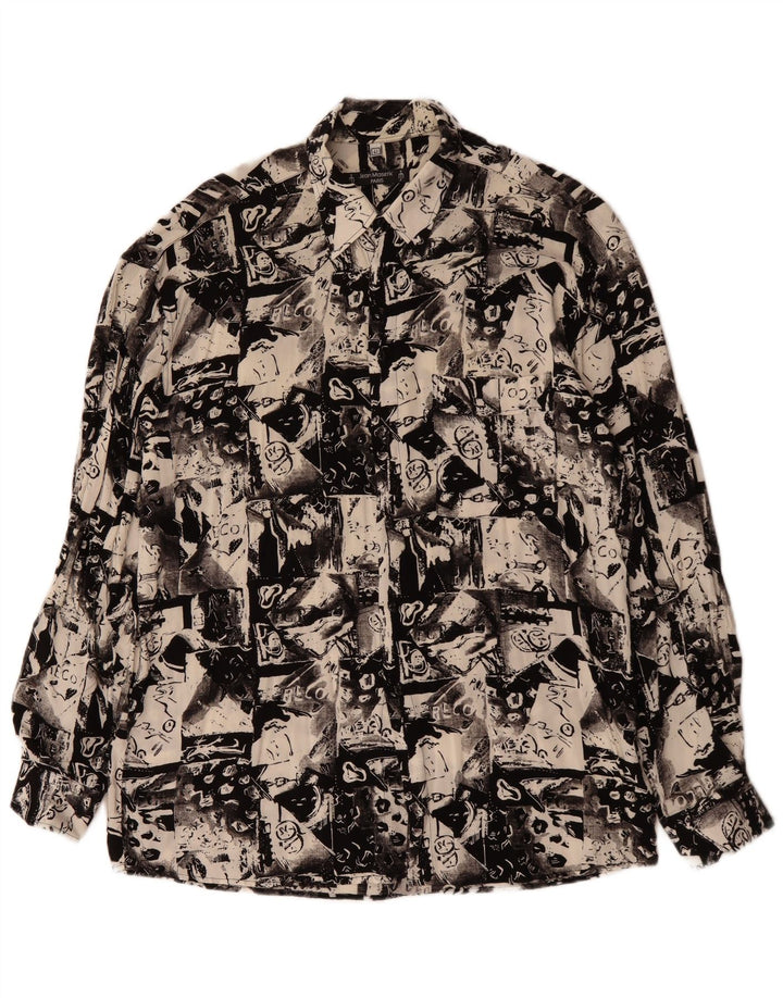 VINTAGE Herre abstrakt mønster skjorte størrelse 41 Large Sort