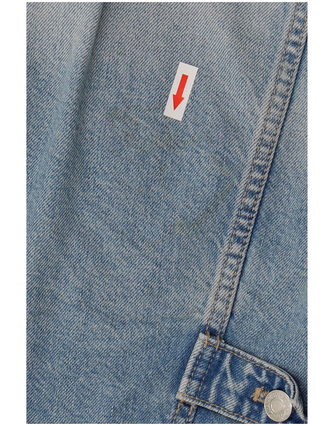 ZARA Womens Crop Oversized denimjakke UK 10 Small Blue Cotton