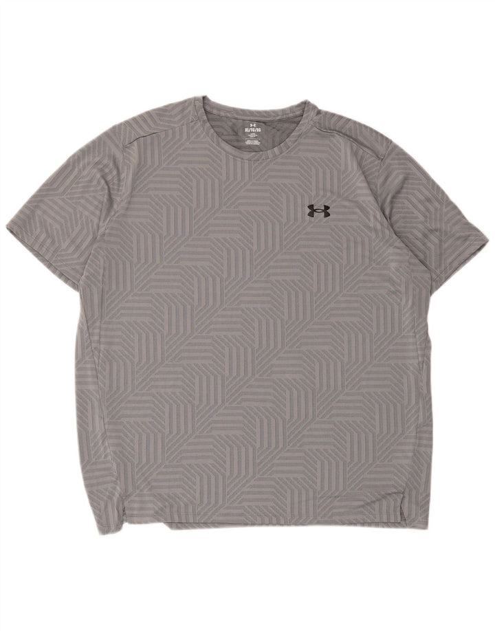 Under Armour Herre T-Shirt Top XL Grå Geometrisk
