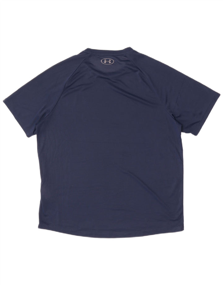 Under Armour Herre T-Shirt Top Stor Marineblå Polyester