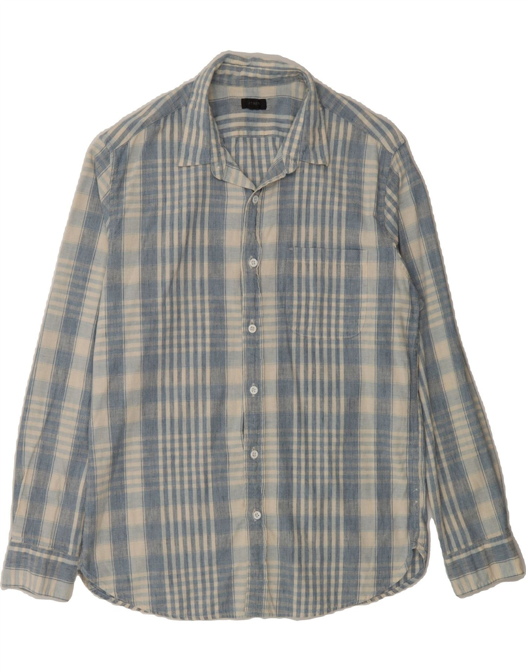 J. CREW Mens Shirt Medium Blue Check Cotton Vintage J. Crew and Second-Hand J. Crew from Messina Hembry 