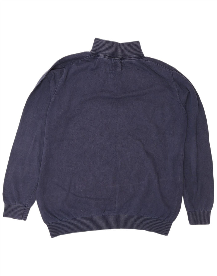 Joules Herre Zip Neck Jumper Sweater XL Navy Blue Bomuld