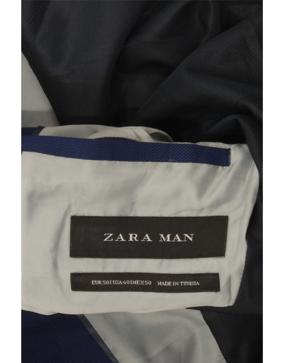Zara Herre 2-knaps blazerjakke EU 50 Medium Blue