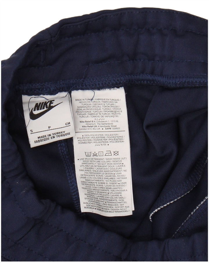 NIKE Mens Tracksuit Trousers Small Navy Blue Polyester