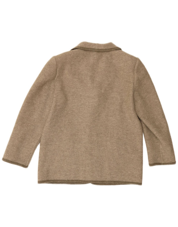 VINTAGE Womens 5 Button Blazer Jacket UK 16 Large Beige