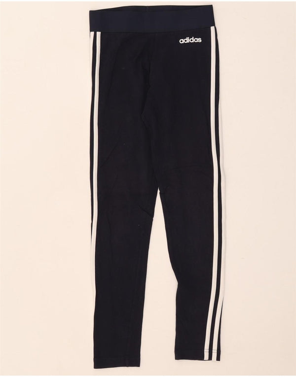 Adidas Dame Leggings UK 4/6 XS Marineblå Bomuld