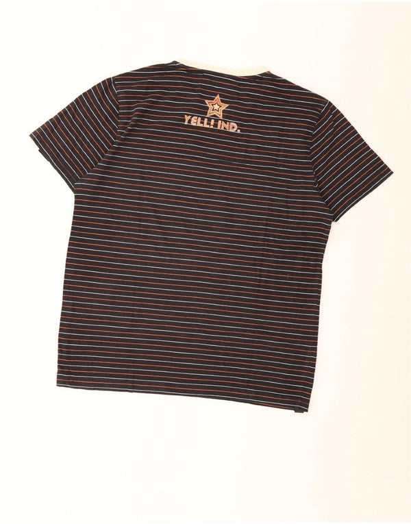 Råb! Kvinder grafisk T-shirt top UK 16 Stor marineblå stribet bomuld