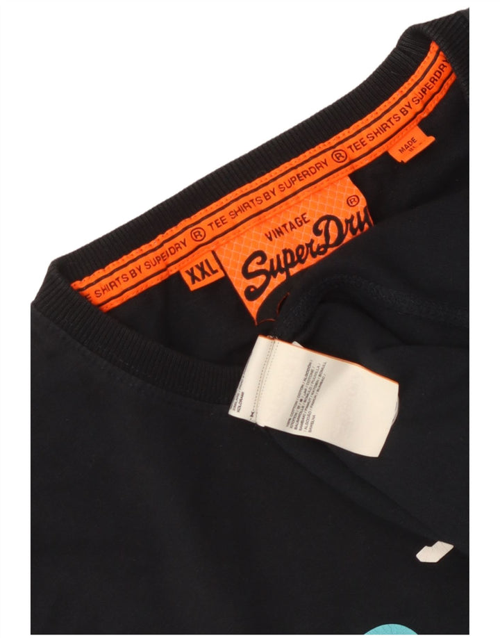 Superdry Grafisk T-shirt top til mænd 2XL sort bomuld