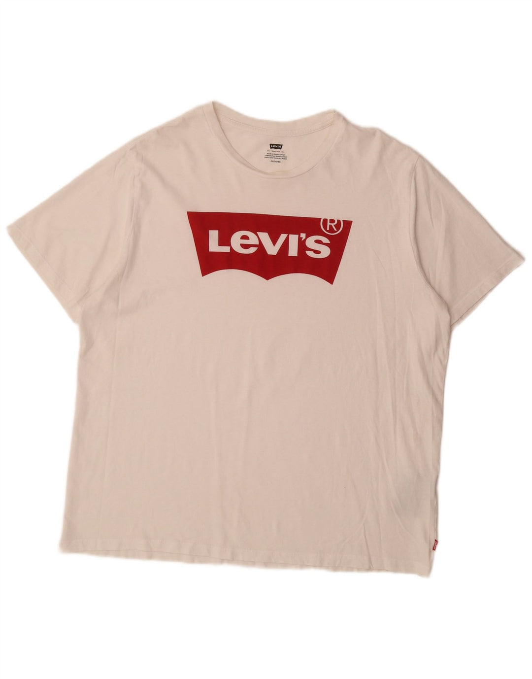LEVI'S Herre Grafisk T-Shirt Top XL Hvid Bomuld