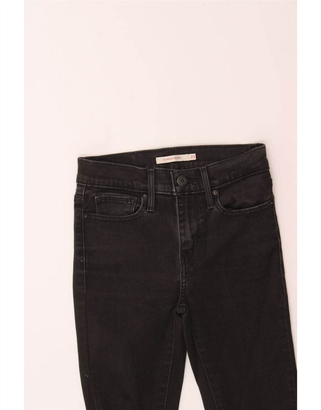 LEVI'S Womens Slimming Skinny Jeans W25 L29 Black Vintage Levi's and Second-Hand Levi's from Messina Hembry 