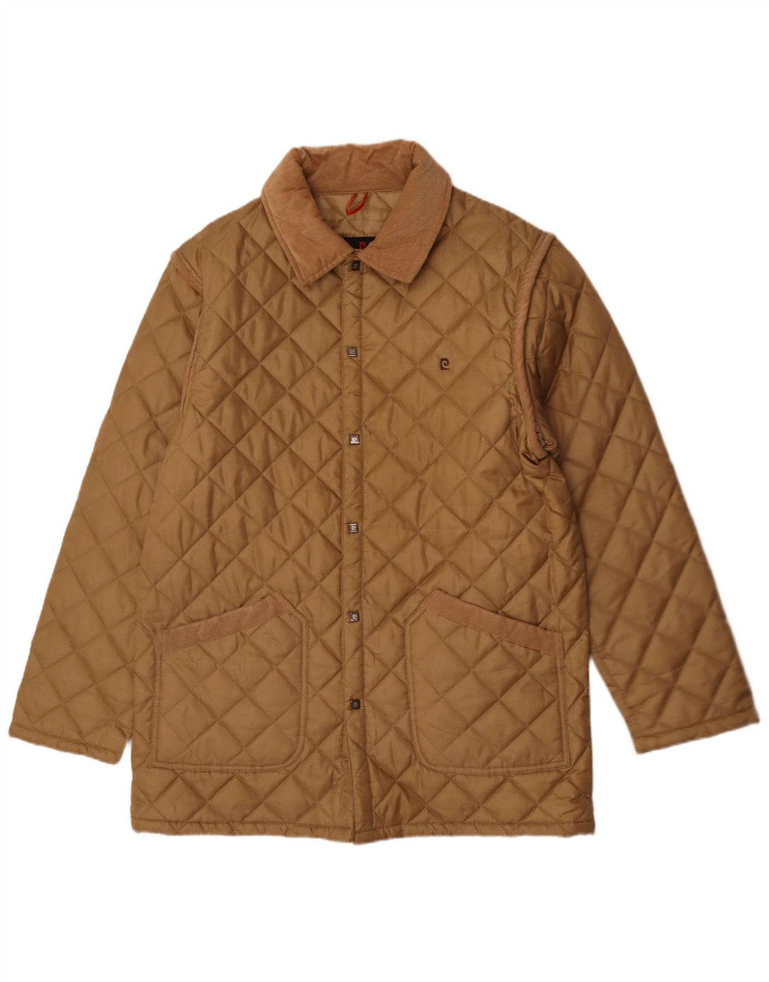 Pierre Cardin Herre quiltet jakke UK 40 Stor Beige Polyester