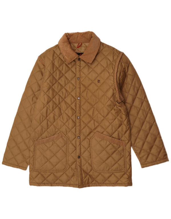 Pierre Cardin Mens Quilted Jacket UK 40 Large Beige Polyester