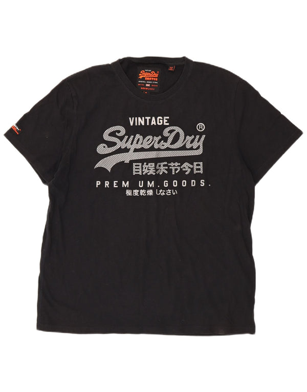 Superdry Grafisk T-shirt top til mænd 3XL sort bomuld