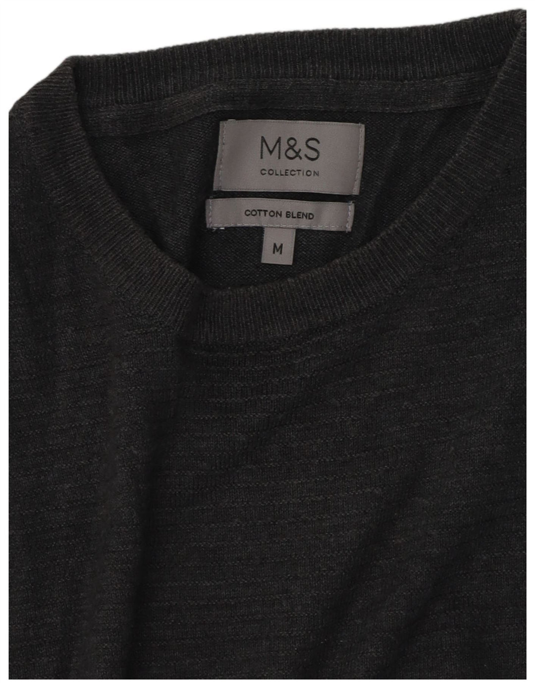 Marks & Spencer Herre sweater med rund hals, mellemgrå bomuld
