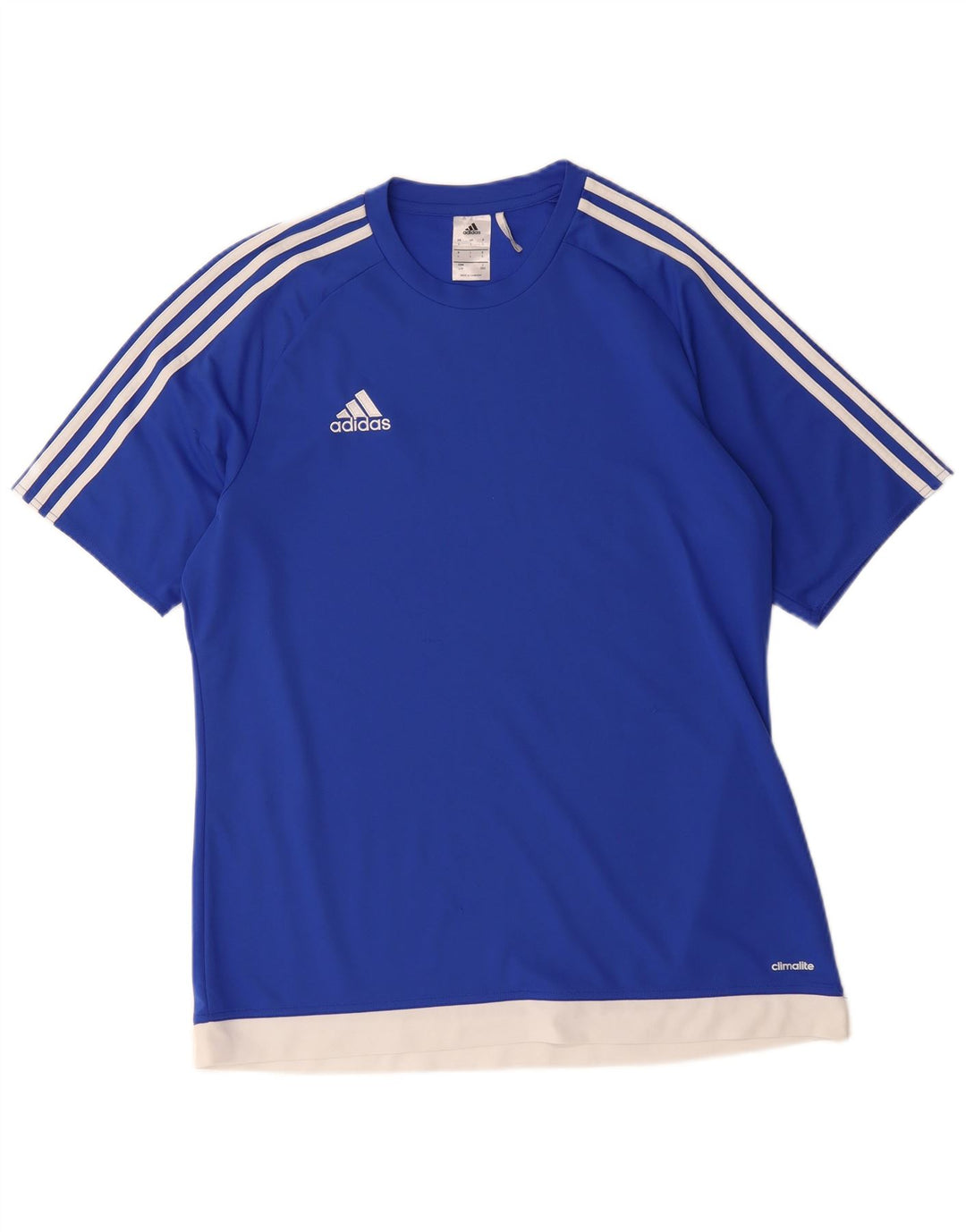 ADIDAS Mens Climalite T-Shirt Top Large Blue Colourblock Polyester
