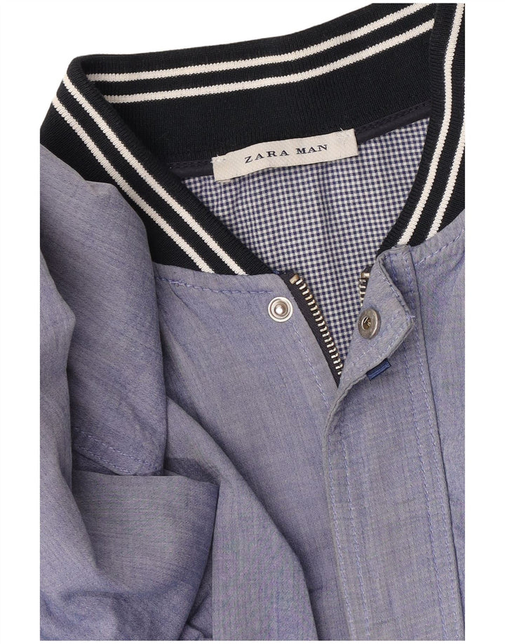 Zara Herre Bomber Jacket UK 38 Medium Blue