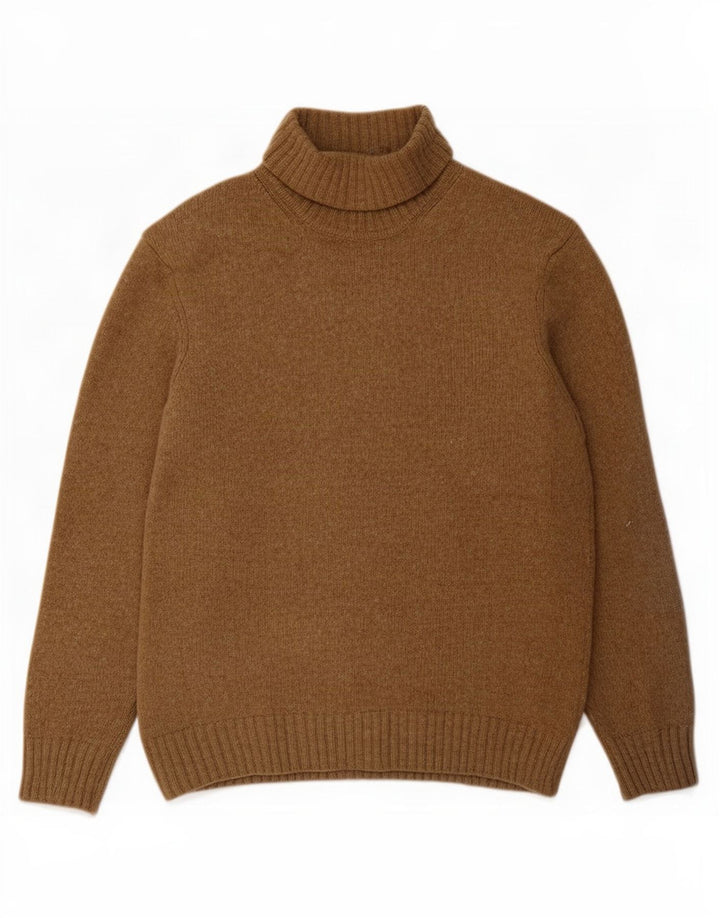 Zara Herre Rullehalstrøje Sweater Stor Beige Uld