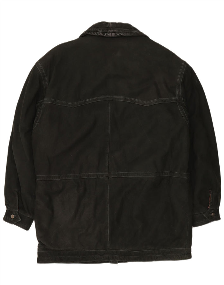 VINTAGE Læderfrakke til mænd IT 52 XL Sort Læder