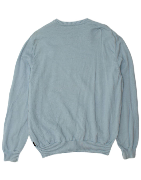 Hugo Boss Mens Crew Neck Jumper Sweater XL Blue Cotton