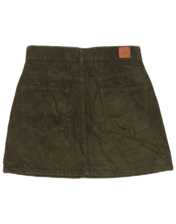 Carrera Dame Mini Corduroy Nederdel IT 38 XS W26 Grøn Bomuld
