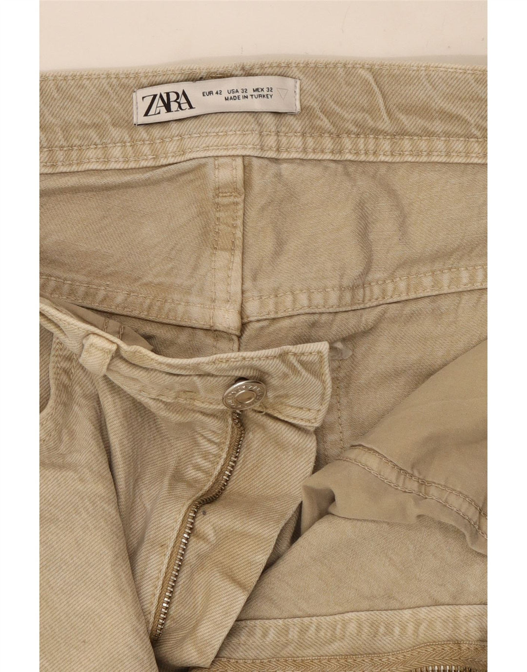 Zara Herre Tapered Jeans EU 42 Large W32 L23 Beige