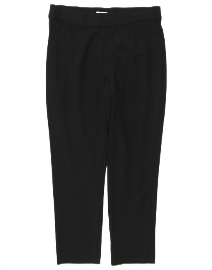 Marks & Spencer Dame Slim Cropped Trousers UK 12 Medium W30 L24 Black
