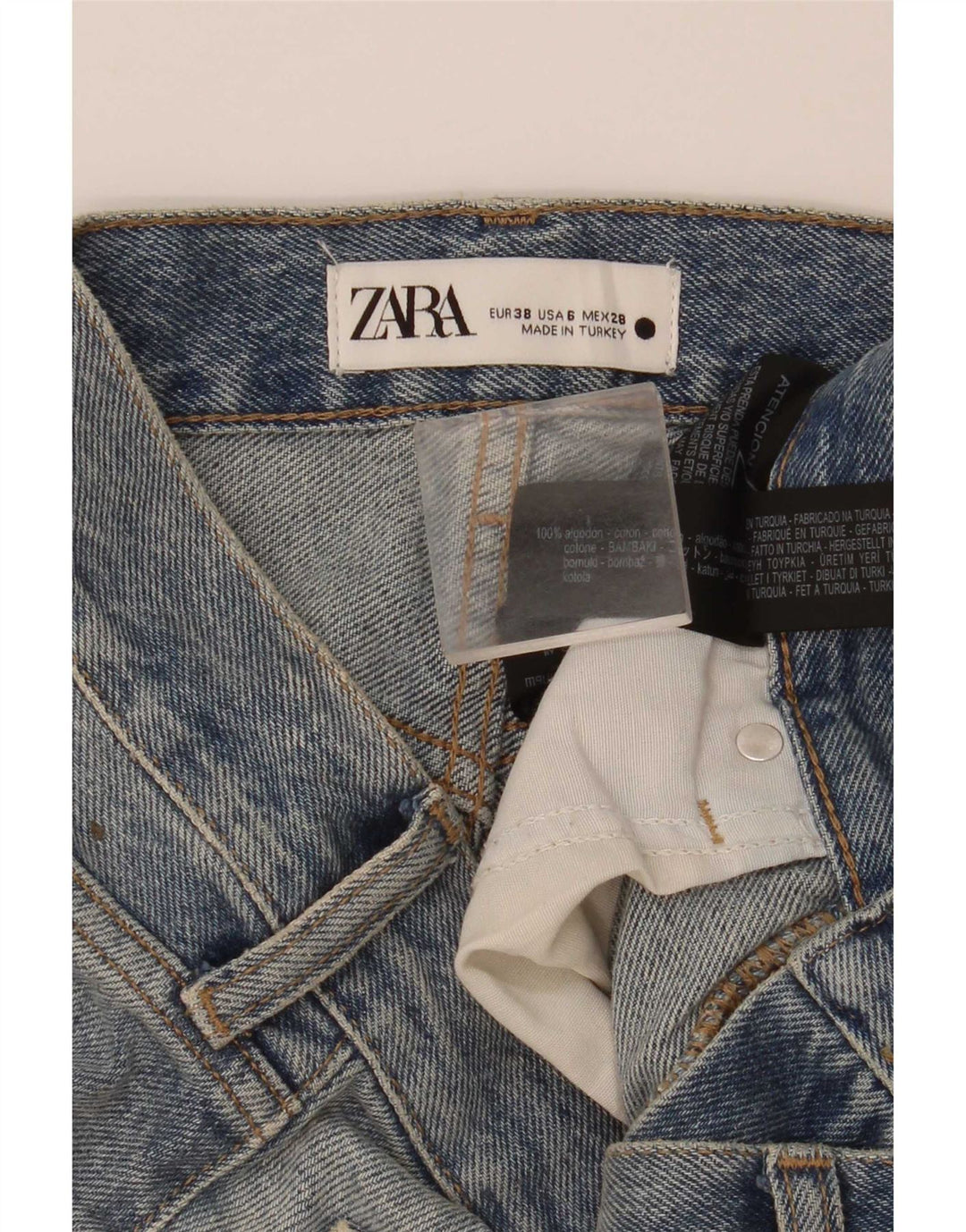 Zara Dame Denim Shorts EU 38 Small W28 Blue Cotton