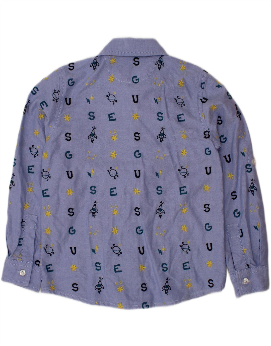 GUESS drenge grafisk skjorte 3-4 år blå bomuld