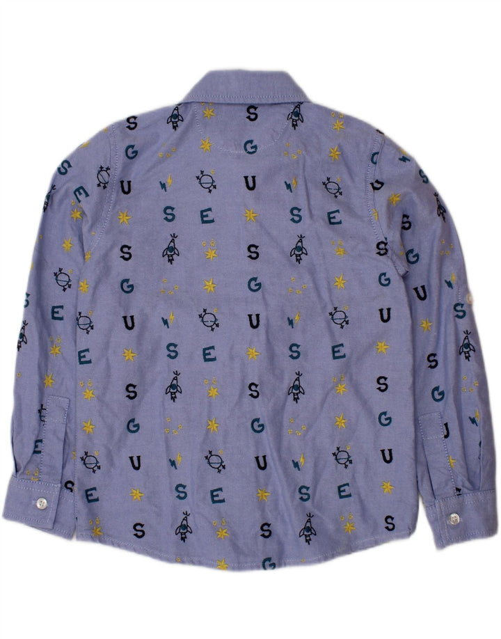 GUESS drenge grafisk skjorte 3-4 år blå bomuld