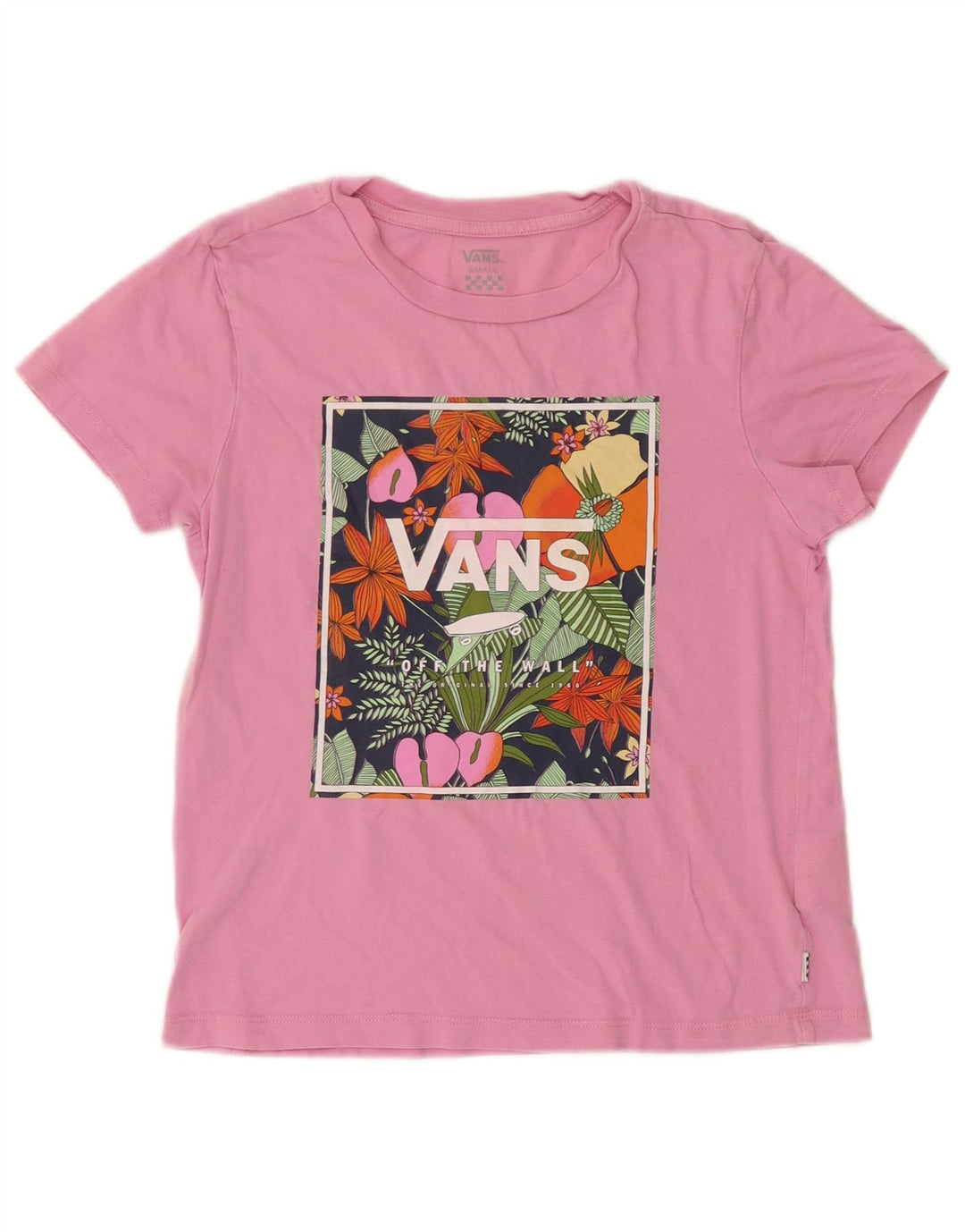 Vans Dame Grafisk T-Shirt Top UK 10 Small Pink
