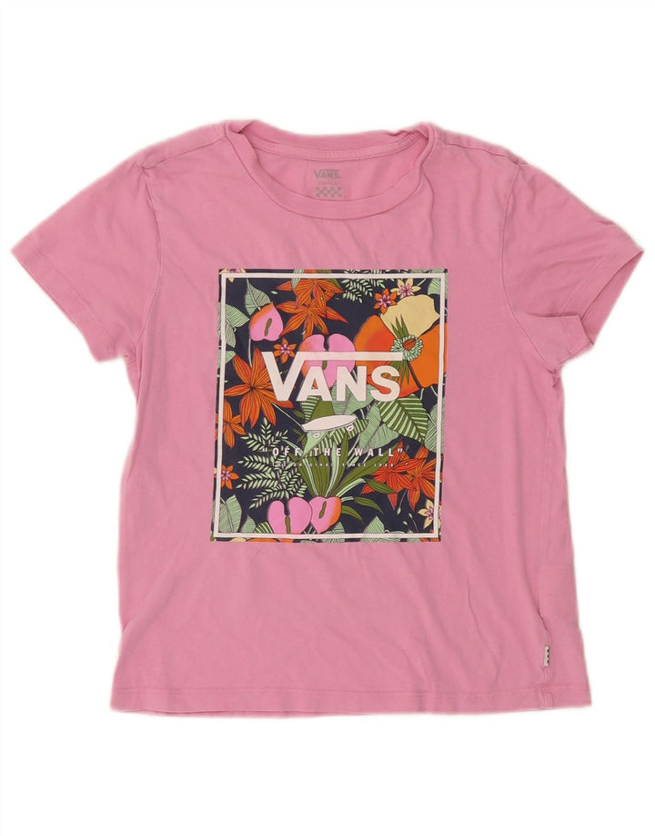 Vans Dame Grafisk T-Shirt Top UK 10 Small Pink