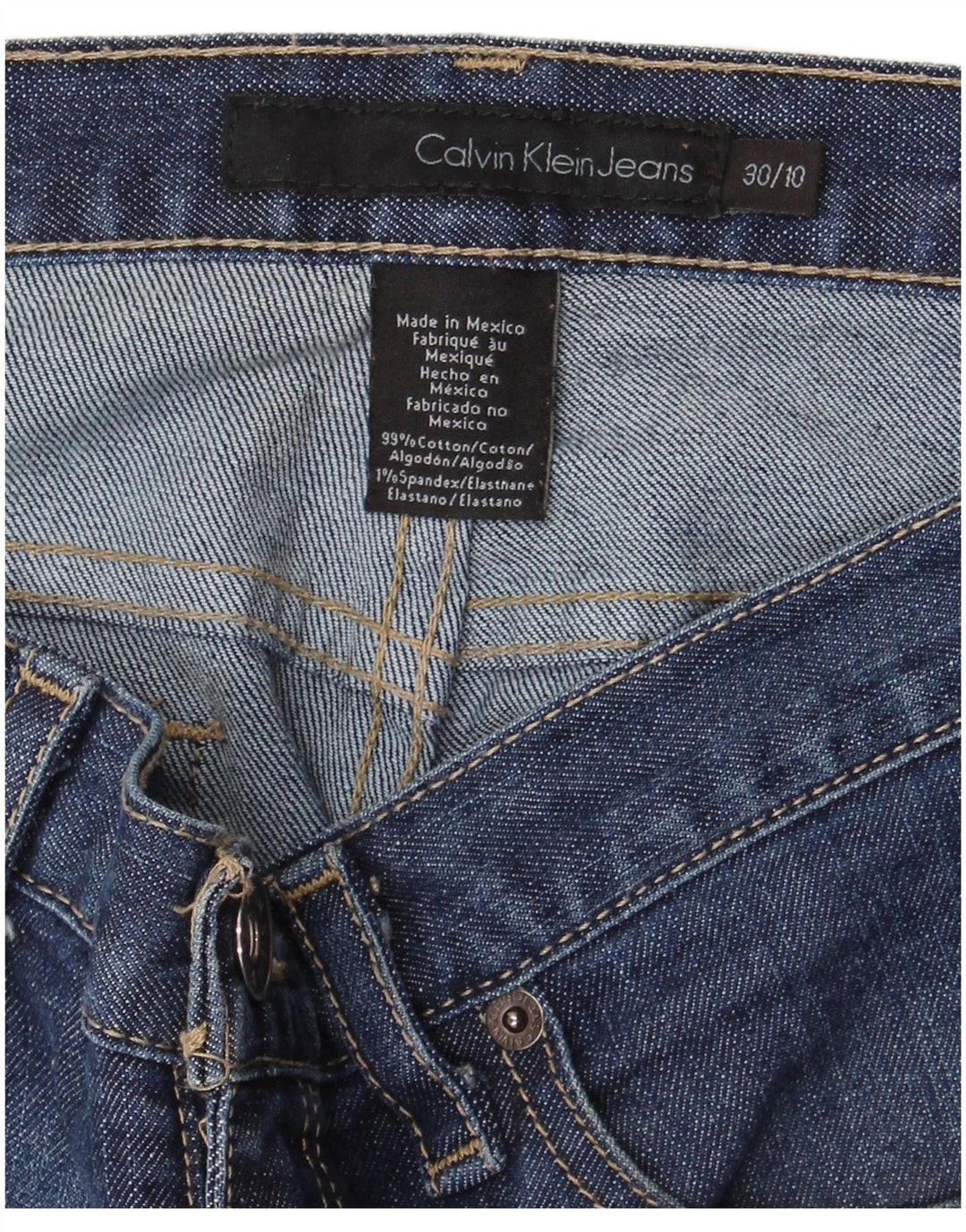 CALVIN KLEIN Dame Bootcut Jeans US 10 Large W30 L32 Blå Bomuld