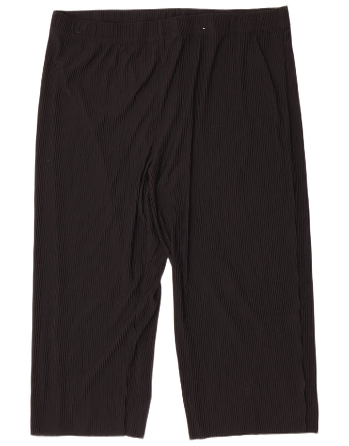 Marks & Spencer Dame Cropped Trousers UK 24 4XL W48 L28 Sort Polyester