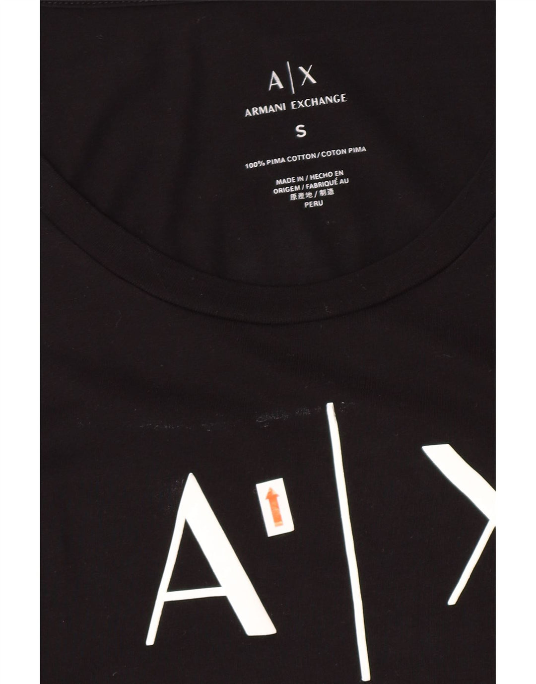 Armani Exchange Womens Grafisk Top UK 8 Small Black Logo