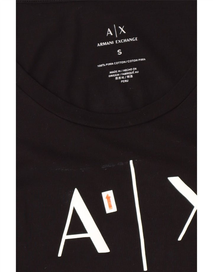 Armani Exchange Womens Grafisk Top UK 8 Small Black Logo