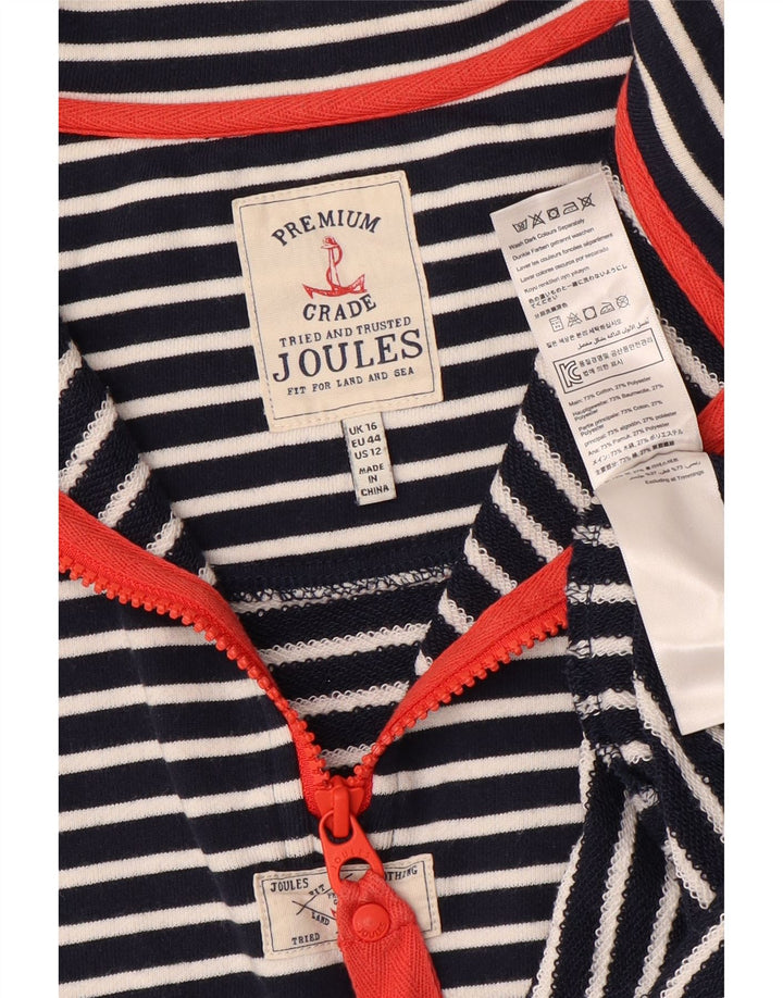 JOULES Dame Oversized Sweatshirt Jumper UK 16 Stor Marineblå Stribet