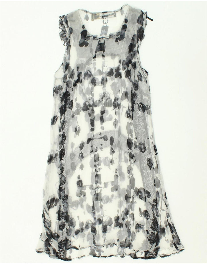 DESIGUAL Womens See Through Basic Dress IT 42 Medium White Spotted Beach Vintage Desigual and Second-Hand Desigual from Messina Hembry 