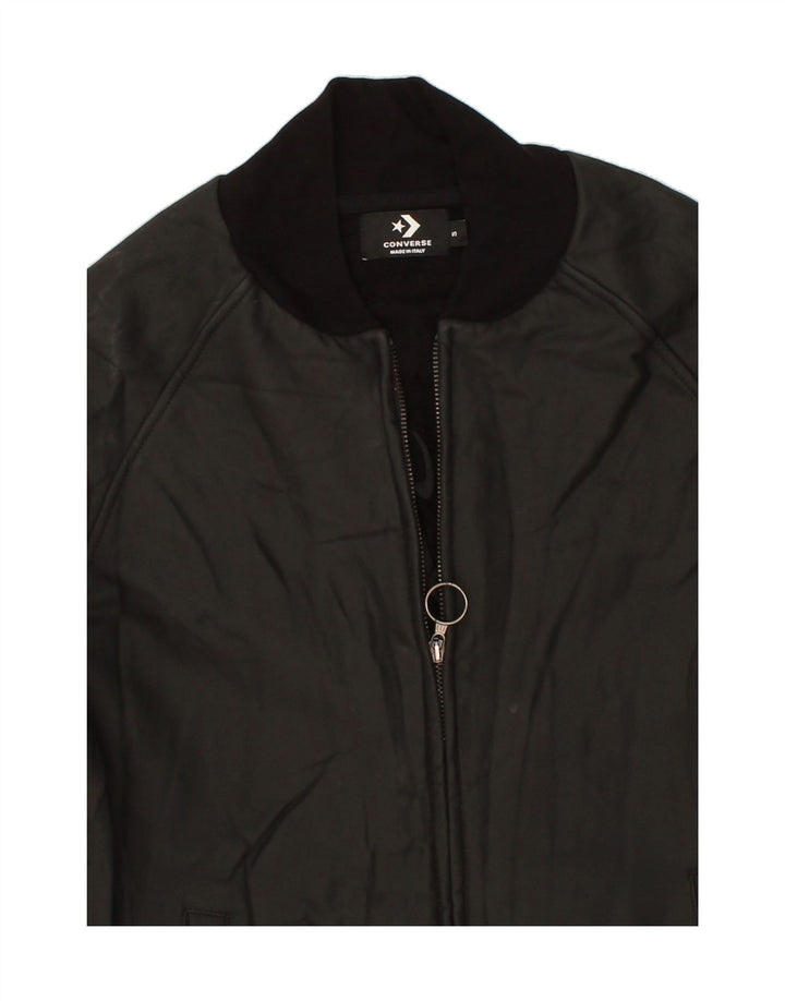 CONVERSE Womens Graphic Bomber Jacket UK 10 Small Black Cotton Vintage Converse and Second-Hand Converse from Messina Hembry 