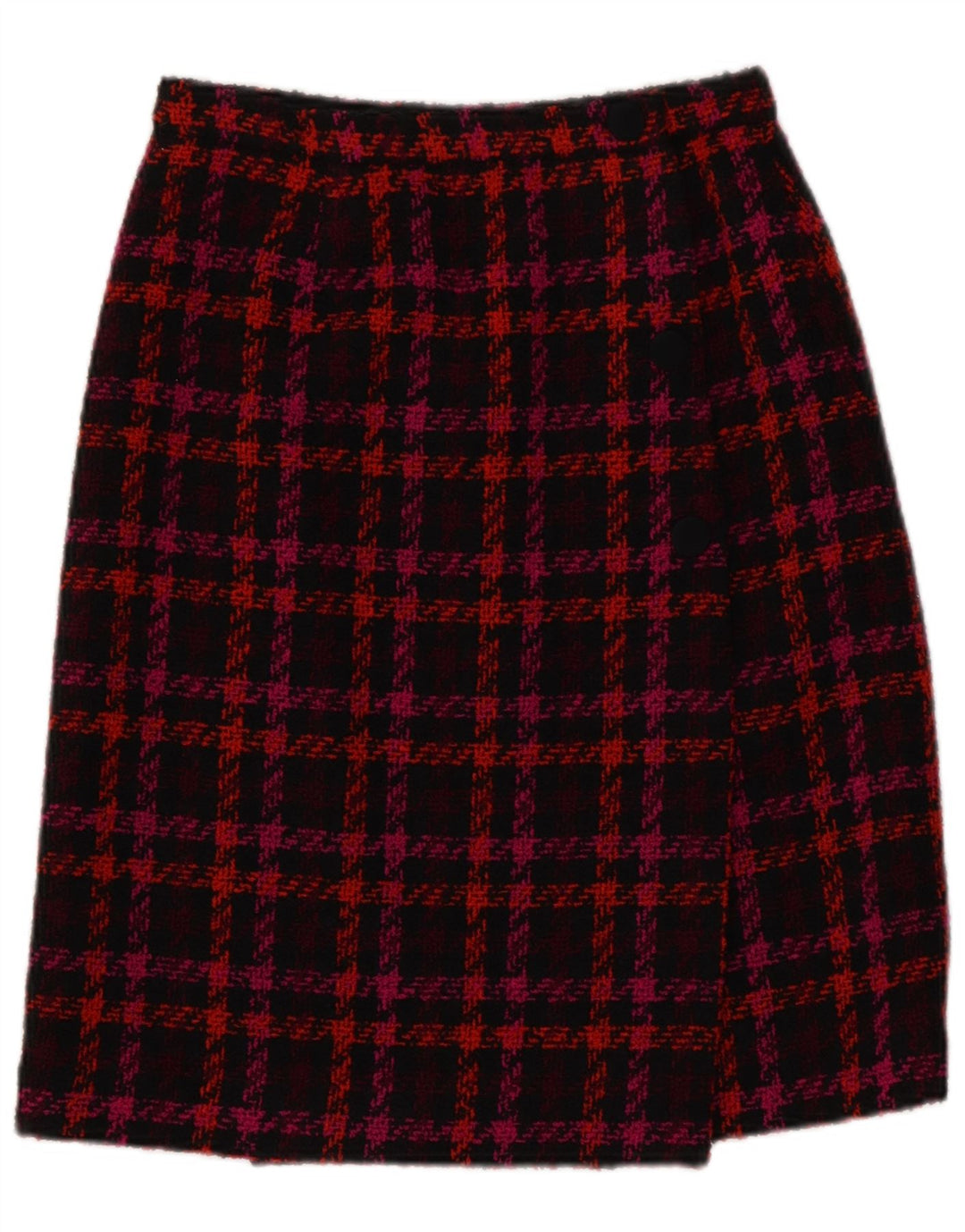 Vintage slå-om nederdel til kvinder W26 Lille flerfarvet Houndstooth