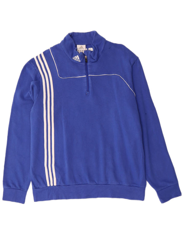 ADIDAS Sweatshirt med lynlås til mænd UK 48/50 XL Blå