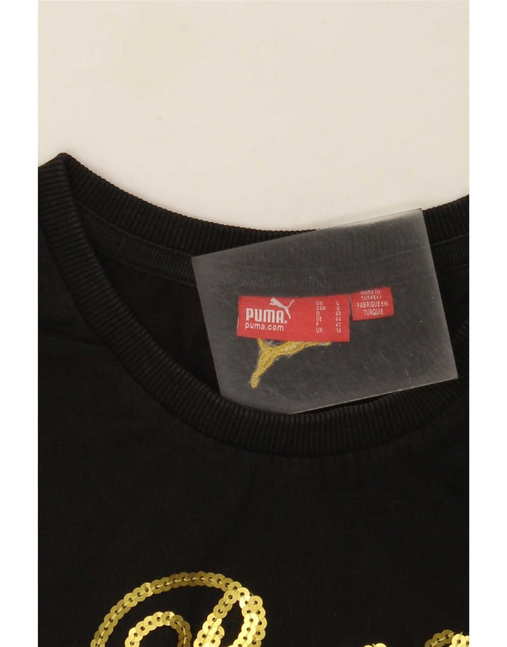 Puma Grafisk T-Shirt Top UK 14 Stor Sort