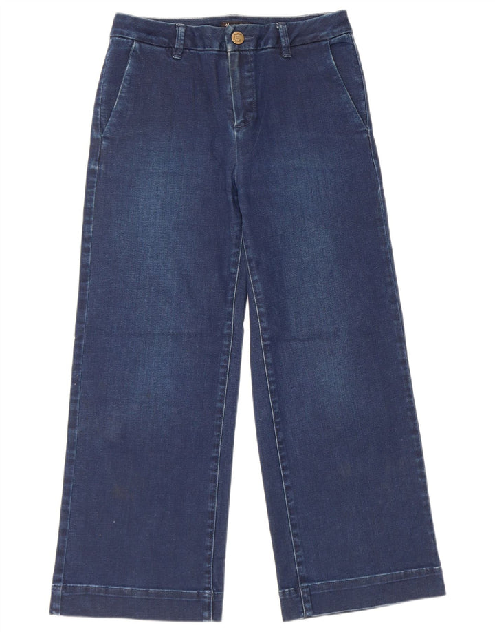 Massimo Dutti Dame Crop Wide Leg Jeans W26 L23 Blå