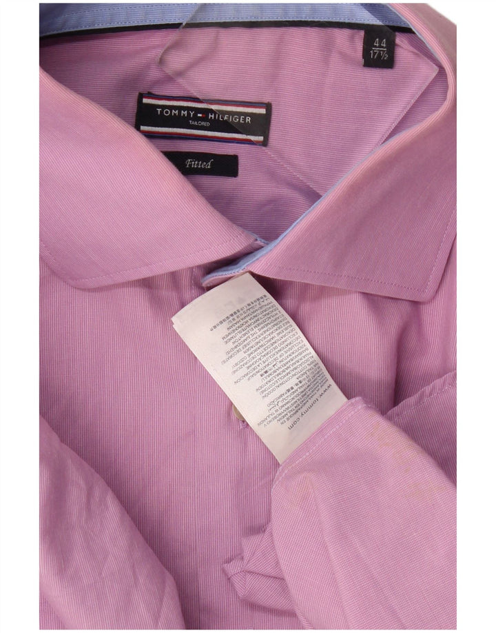 Tommy Hilfiger Skræddersyet skjorte herre str. 44 17 1//2 XL Pink nålestribe