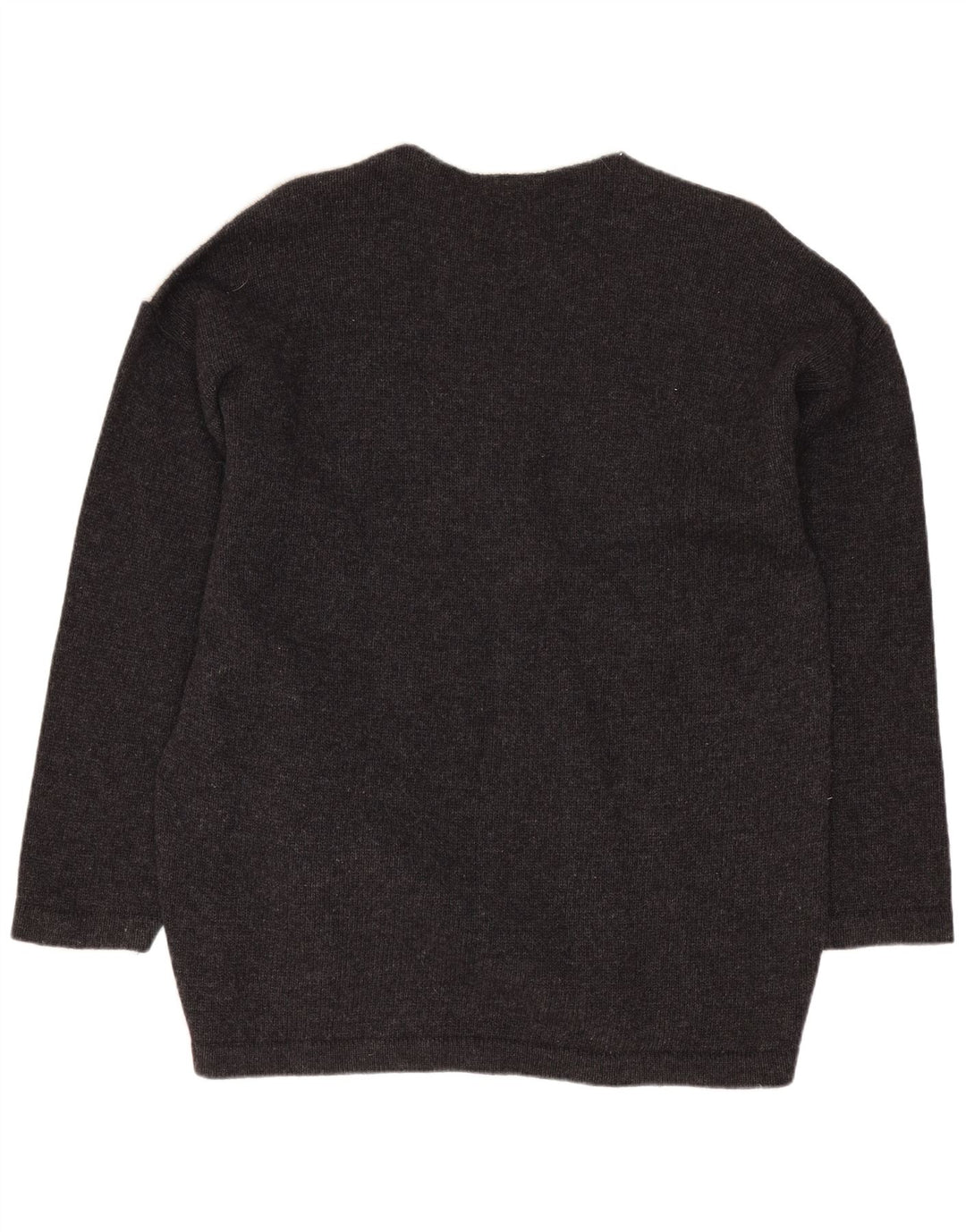 Cecilia Benetti Dame sweater med rund hals DK 16 Stor grå lammeuld