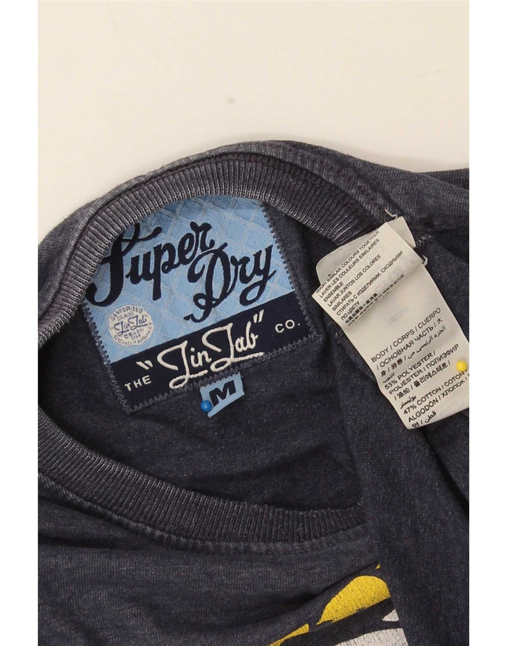 Superdry Grafisk T-shirt til mænd, medium marineblå bomuld